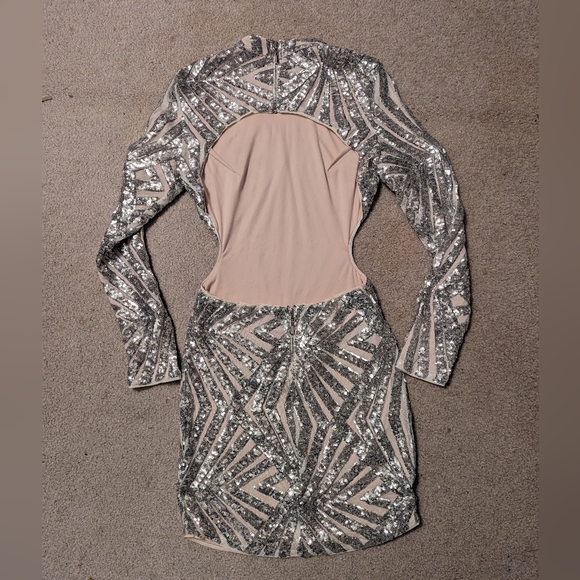 Silver Sequin Party Dress - Picture 9 of 9